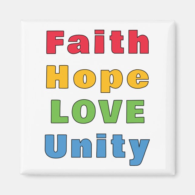 Imã Faith Hope Love Unity (Frente)