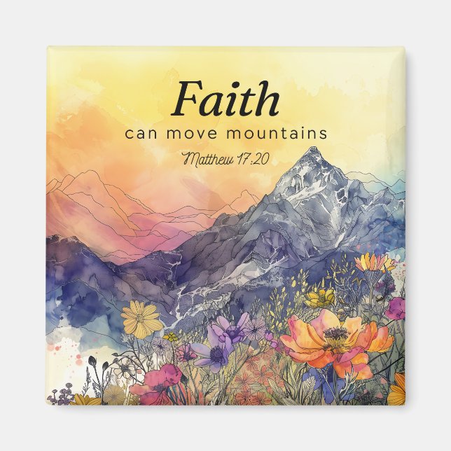 Imã Faith Mover Montanhas" Montanha Floral (Frente)