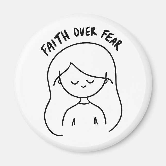 Imã Faith Over Fear Inspirational Magnet (Frente)
