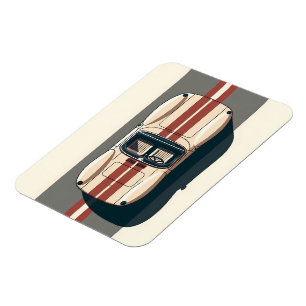 Ímã Faixa de Carro de Corrida Retro Minimalista