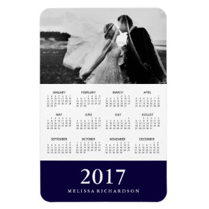 Ímã Faixa do Marinho Escuro Calendário de Fotografi