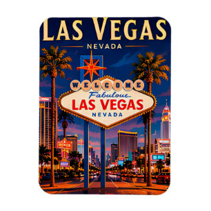 Ímã 🎰 Faixa e paisagem de Las Vegas Nevada