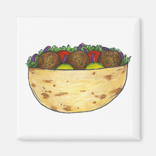 Imã Falafel Pita Sandwich Magnet mediterrânico