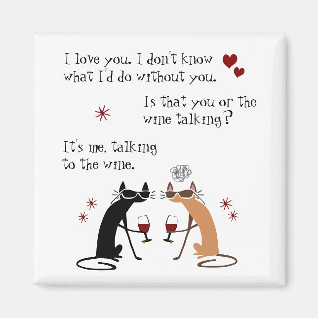 Imã Falando com o Gato Engraçado do Vinho (Frente)