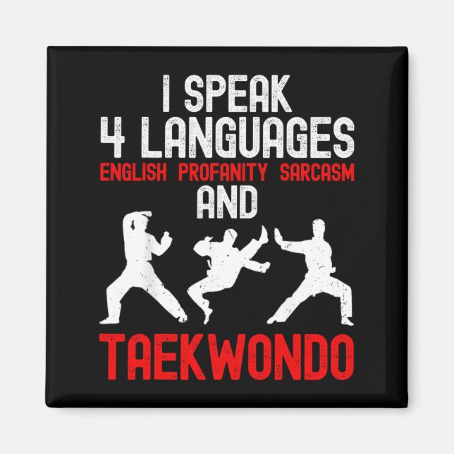 Imã Falar 4 Idiomas e Taekwondo - Artes Marciais (Frente)