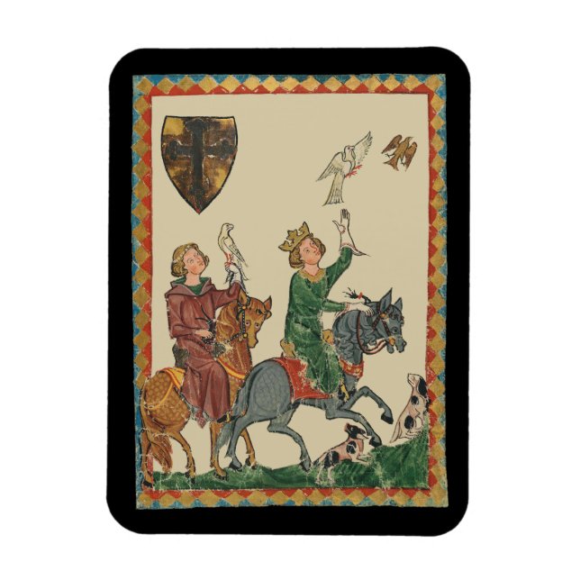 Ímã Falconry, 14th Century Codex Manesse (Vertical)