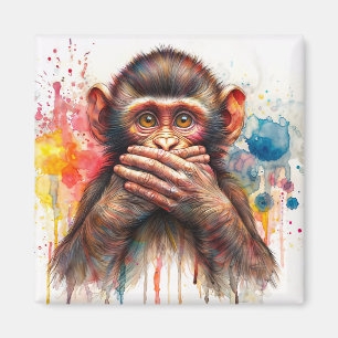 Imã Fale Sem Magneta De Arte De Aquarela Vibrante Com 