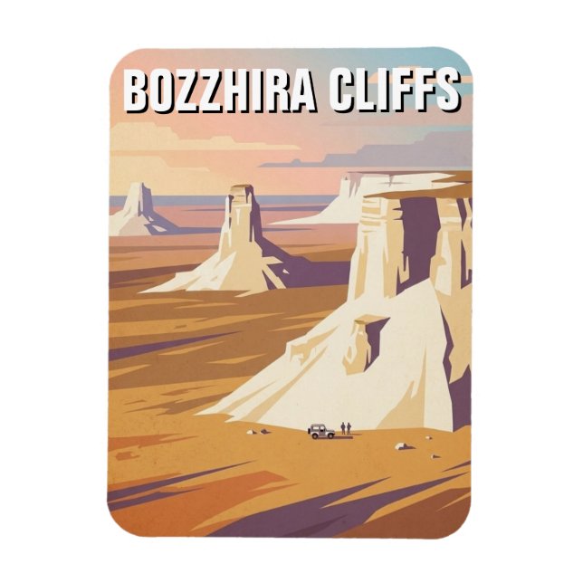 Ímã Falésias Bozzhira viagem ao Cazaquistão (Vertical)