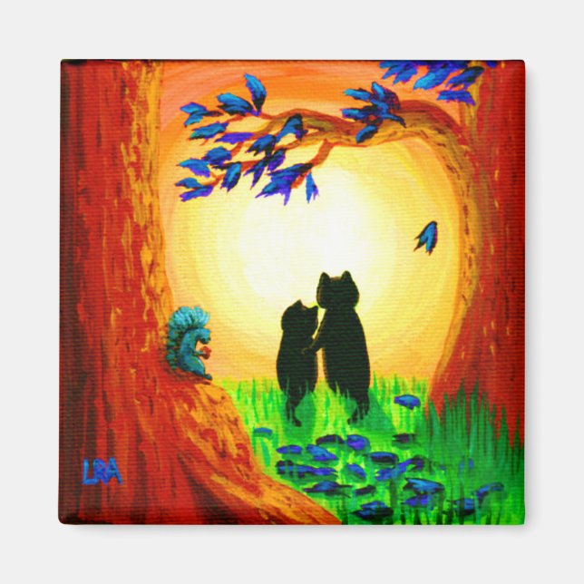 Imã Fall Black Cats Creationararts Magnet (Frente)