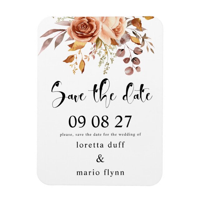 Ímã Fall Bouquet Save the date (Vertical)