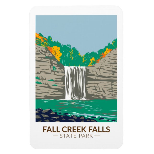 Ímã Fall Creek Falls State Park Tennessee Vintage (Vertical)