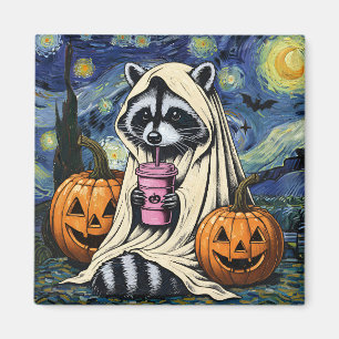 Imã Fall Halloween Ghost Pumpkin Raccoon Spook