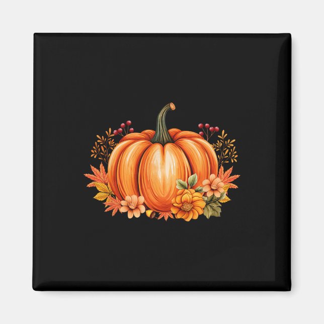 Imã Fall Pumpkin Season Retro Halloween Autumn Thankg (Frente)