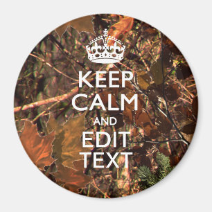 Imã Fall Season Camouflage Keep Calm Your Text