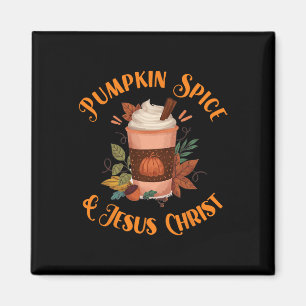 Imã Fall Season Cute Pumpkin Spice E Jesus Cristo