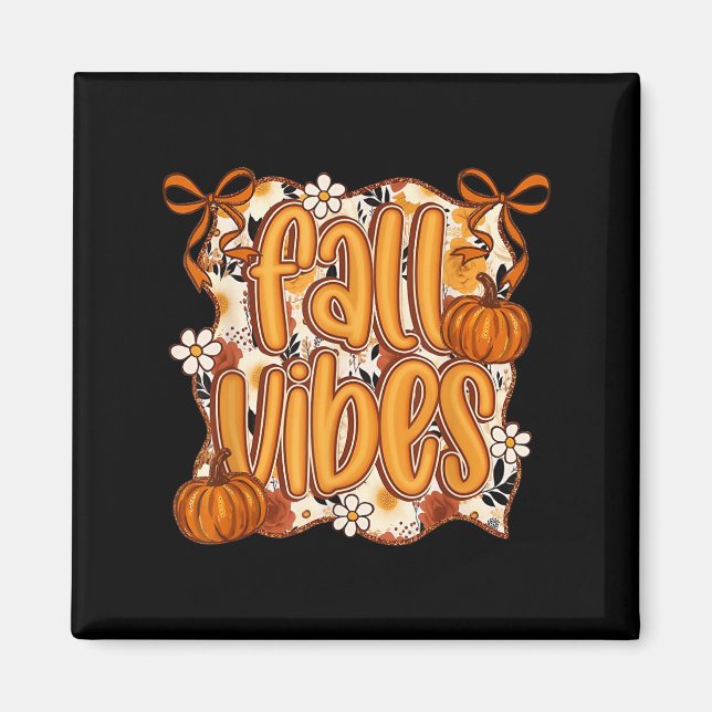 Imã Fall Vibes Coquette Arco Pumpkin Ação de Graças Au (Frente)