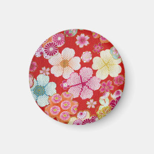 Imã Falln Crimson Floral Chirimen