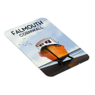 Ímã Falmouth Cornwall poster de viagens de navio de pe