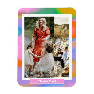 Ímã Família 3 fotos colorido moderno presente lindo