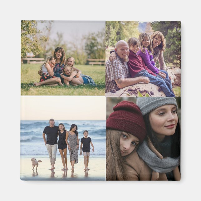 Imã Família 4 Fotografia Crie seu (Frente)