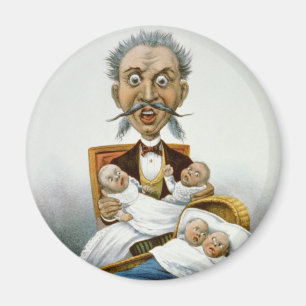 Imã Família Antiga, Pai com Bebês e Mão de Pôquer