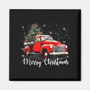 Imã Família Árvore de Natal Vintage Feliz Natal Caminh