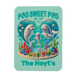 Ímã Família de baleias "Pod Sweet" Personalizável