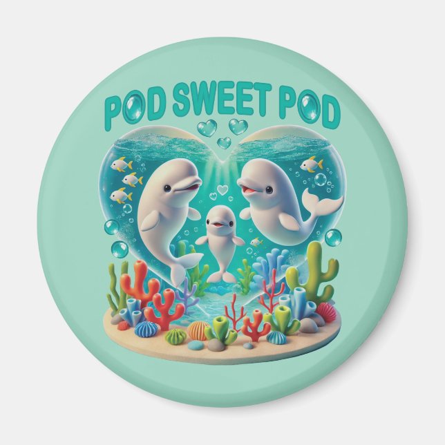Imã Família de baleias "Pod Sweet Pod" (Frente)