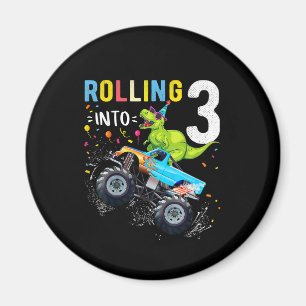 Imã Família de Caminhões Monstros Dinossauros, 3 anos