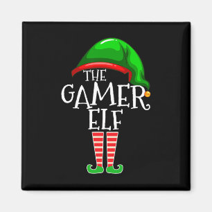 Imã Família de Elfo Gamer Presente de Natal Combinando