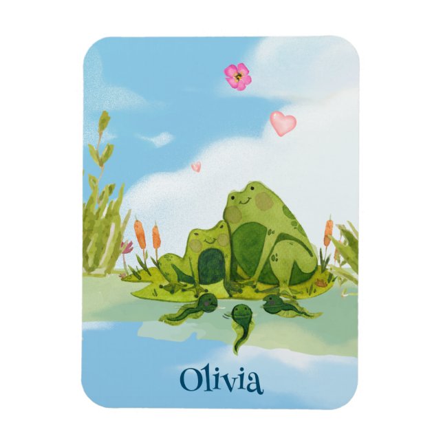 Ímã Família de Sapos Adoráveis (Vertical)