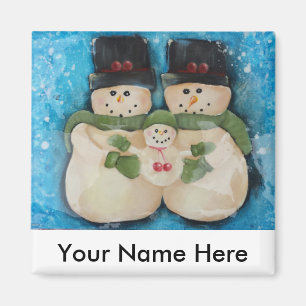 Imã Família do boneco de neve - ímã