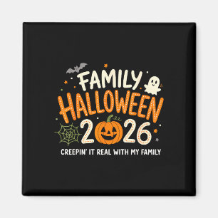 Imã Família halloween 2026 abóbora engraçada fantasma