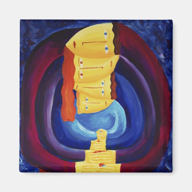 Imã Família Junta Retrato Moderno Pintura (Frente)