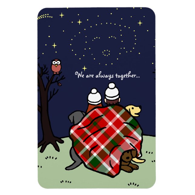 Ímã Família Labrador Personalizada e o Céu (Vertical)