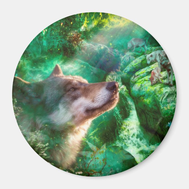 Imã Família Lobo LIVRE PARA VIVER NOSSAS VIDAS (Frente)