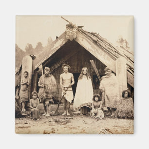 Imã Família maori, Nova Zelândia, c.1880s (impressã