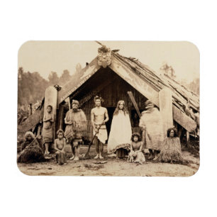 Ímã Família maori, Nova Zelândia, c.1880s (impressã