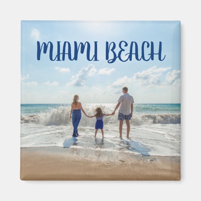 Imã Família MIIAMI BEACH Seashoray Holiday Souvenir (Frente)