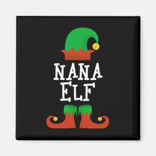 Imã Família Nana Elf Festa De Natal Pj Pajama X