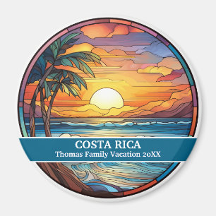 Imã Família Personalizada Costa Rica Trip Faux Vidro A
