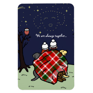 Ímã Família personalizada de Labrador e o céu