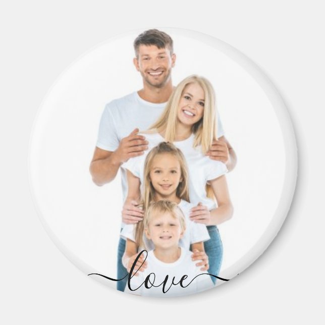 Imã Família personalizada simples de Colagem de Fotos  (Frente)