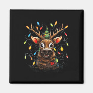 Imã Família Xmas Feliz Árvore de Natal Luzes Crianças