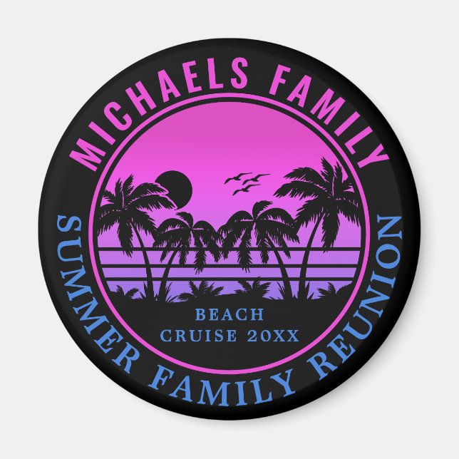 Imã Familiar Reunion Beach Cruise Férias Sunset 60 (Frente)