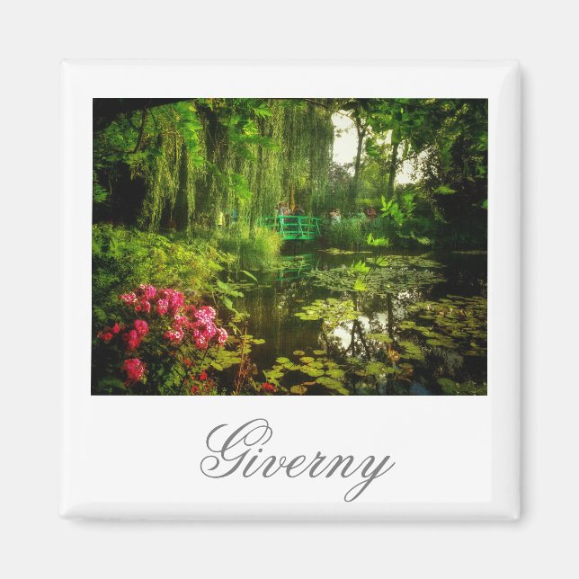 Imã Familiares Claude Monet Giverny Pond Lily Magnet (Frente)
