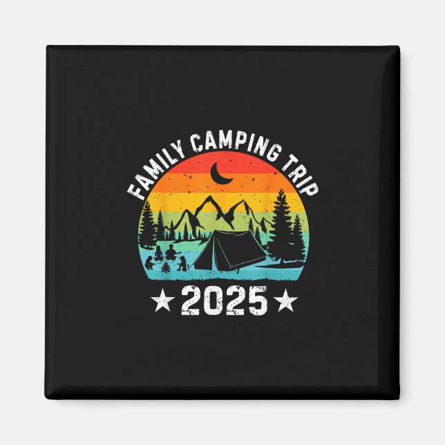 Imã Family Camping Trip 2025 Matching Crew Summer Vaca (Frente)