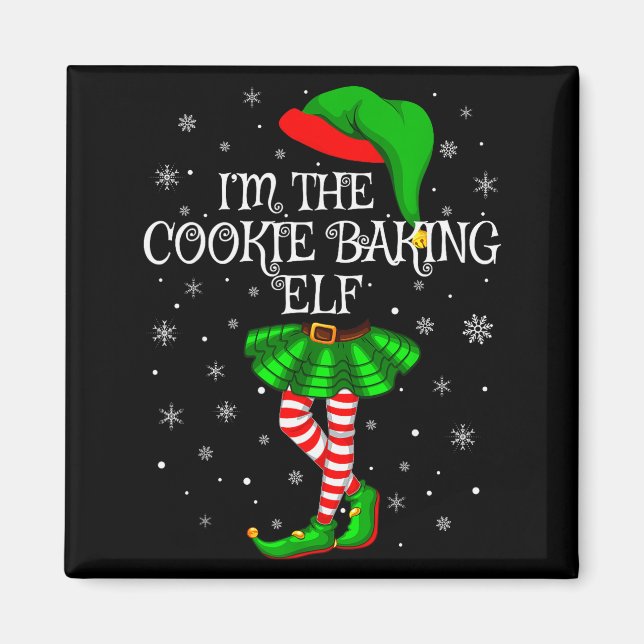 Imã Family Matching Women Girls The Cookie Baking Elf  (Frente)