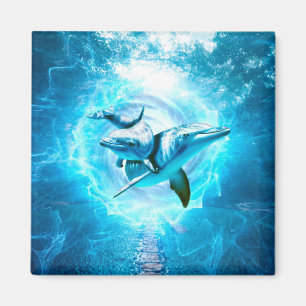 Imã fantasia azul de golfinho