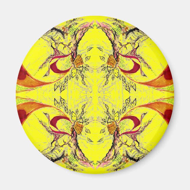 Imã Fantasia de Árvores e Pássaros (Frente)